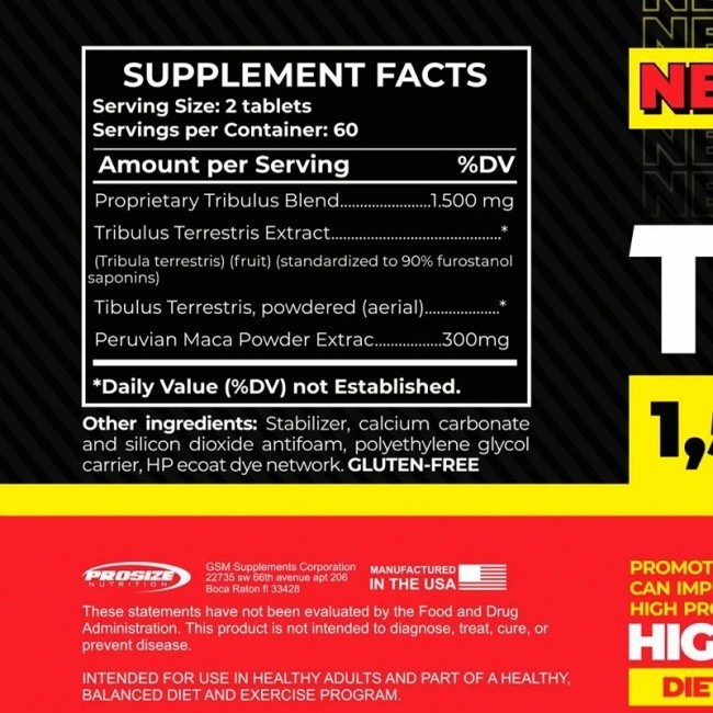 Complément Alimentaire NUTRITION PRO Tribulus Terrestris 120 Gélules - Croissance Musculaire - Date 05/26