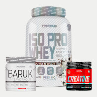 Kit Ganho de Massa: Iso Whey 1kg + Creatina 250g + Baruk