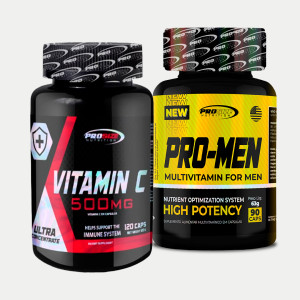 Kit Saúde Masculina: Pro Men + Vitamina D3 5.000 + Vitamina C