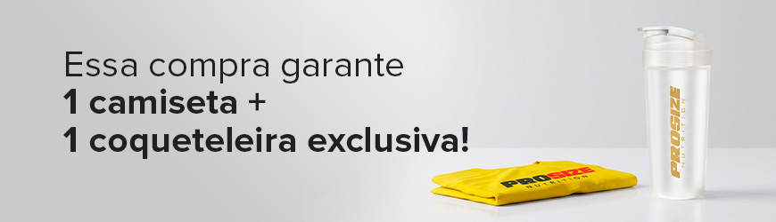 Garanta uma camiseta + uma coqueteleira exclusiva